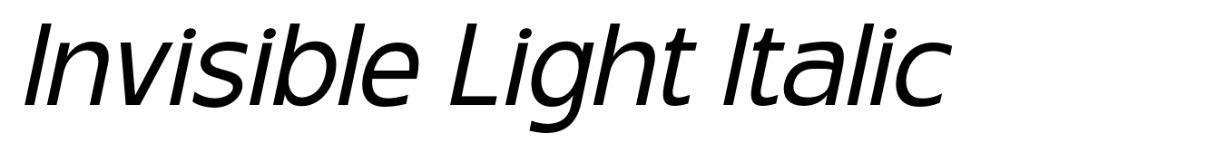 Invisible Light Italic